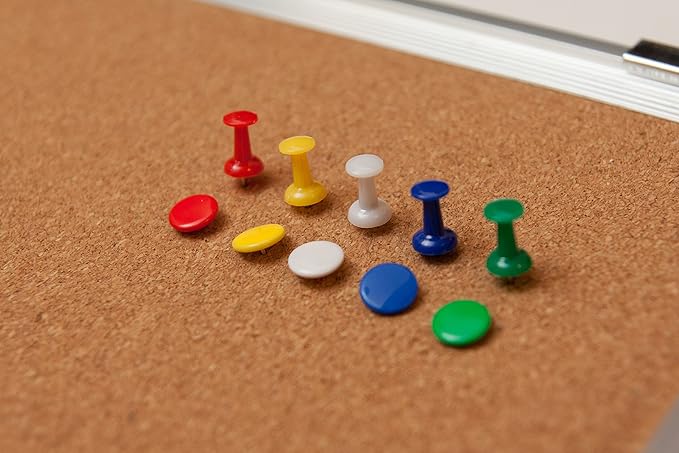 Cork Board Set for Wall - Bulletin Corkboard 30 x 20 in with 10 Thumb Tacks - Wall Hanging Message Memo Pin Board Tackboard Organizer for Home, Office, Desk and Cubicle (30x20 in)