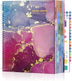 CAGIE Planner 2025-2026: 18 Months Jul 2025 - Dec 2026 Calendar Planners Weekly and Monthly 8.5" x 11" Large Spiral Planners for Women Hourly Daily Yearly Agenda with Tabs Stickers, Marble
