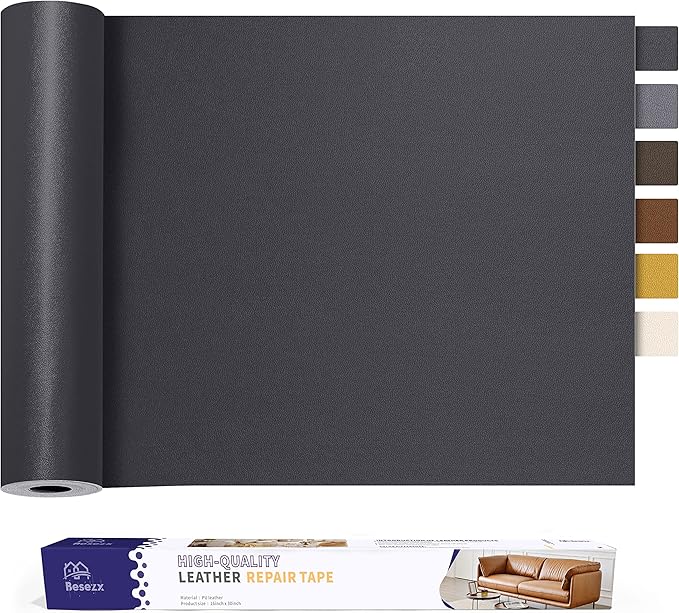 Leather Repair Patch Tape Kit, Self Adhesive Leather Repair for Furniture, Couch, Sofa, Car Seats,Office Chair,Vinyl Repair Kit.30inx16in