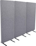 ReFocus™ Raw Freestanding Acoustic Room Divider 3 Pack – Reduce Noise and Visual Distractions with This Lightweight Room Separator (Castle Gray, 24" X 62")