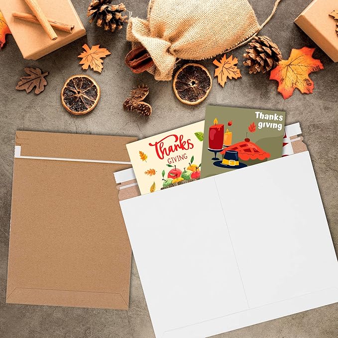 APQ White Rigid Mailers 14 7/8 x 11 7/8 Inches. Pack of 10 Photo Mailer Envelopes. Flat Cardboard Mailers Self-Seal Closure. Sturdy Cardboard Photo Envelope. Recyclable Hard Shipping Envelopes Rigid