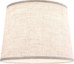 GO&SO Large Oatmeal Linen Drum Lamp Shade - 14"x16"x11" (Spider) - Farmhouse Style Replacement for Table, Floor & Bedside Lamps - Handcrafted Natural Linen Fabric - Easy Assembly