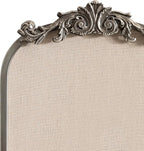 Kate and Laurel Arendahl Arch Pinboard; 13 x 25; Silver; Framed Arched Ornate Vintage Cork Board for Use as Motivational Vision Board or Wall Organizer