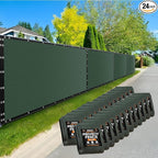 Xpose Safety Privacy Fence Screen 8’ x 50’ (24 Pack) – Heavy Duty Green Mesh with 90% Visibility Block, UV Protection – for Garden, Yard, Nursery, Kennel, Dog Run, Greenhouse