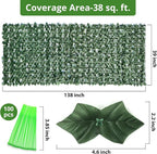 ZhiYo-GD Faux Ivy Privacy Fence Screen, 138x39 in Artificial Ivy Privacy Fence, Artificial Ivy Vine and Green Leaf Hedge Panels for Outdoor Wall Decor, Balcony, Patio, Apartment, Garden, and Yard