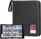 ProCase 900 Pockets Card Binder with Clear Window for Trading Cards, 9 Double Sided Pockets Cards Colletction Album Holder with Removable Sleeves for MTG, TCG, Sports Cards, Football Cards -Black