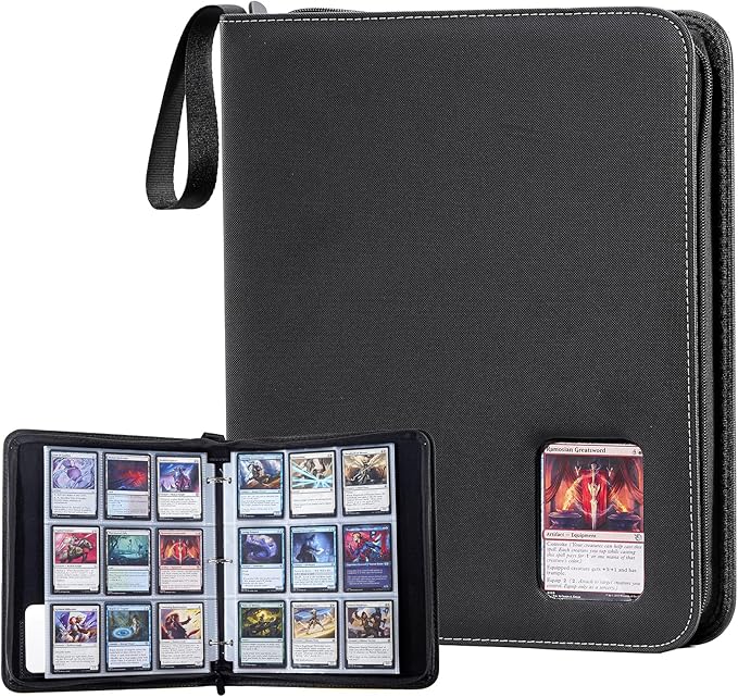 ProCase 900 Pockets Card Binder with Clear Window for Trading Cards, 9 Double Sided Pockets Cards Colletction Album Holder with Removable Sleeves for MTG, TCG, Sports Cards, Football Cards -Black