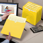 Smead File Jacket, Reinforced Straight-Cut Tab, Flat-No Expansion, Letter Size, Assorted Colors, 100 per Box (75613)