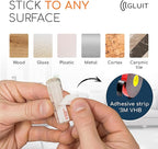 GLUIT Adhesive Desktop Cable Organizer Versatile Cord Holders Wire Clips and Cable Holder Cord Organizer for Desk Table Accessories Office Spaces New Transparent 5 Pack