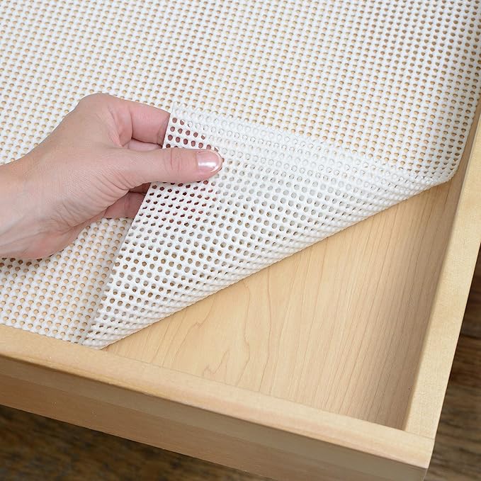 Con-Tact Brand Grip Premium Shelf Liner, Thick and Non-Adhesive Drawer Liner, Multi-Purpose and Easy to Use, 12" x 4', White, Pack of 1