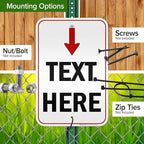 Custom Arrow,Custom Directional Sign, Arrow Down Sign, 12x18 Inches, 3M EGP Reflective, Rust Free .063 Aluminum, Fade Resistant, Made in USA by My Sign Center