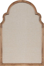 Kate and Laurel Hogan Farmhouse Framed Arch Fabric Pinboard, 24 x 36, Natural Rustic, Decorative Bulletin Board for Wall