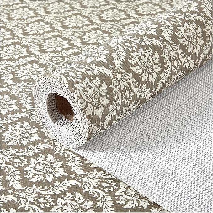 ALIUNI Drawer and Shelf Liner, Non-Slip Kitchen Cabinet Liners Non-Adhesive Thick Strong Grip Waterproof Washable Mats Protect Dresser Shelves Cupboard Bathroom Cabinets, Boho: Beige, 24 in X 20 FT