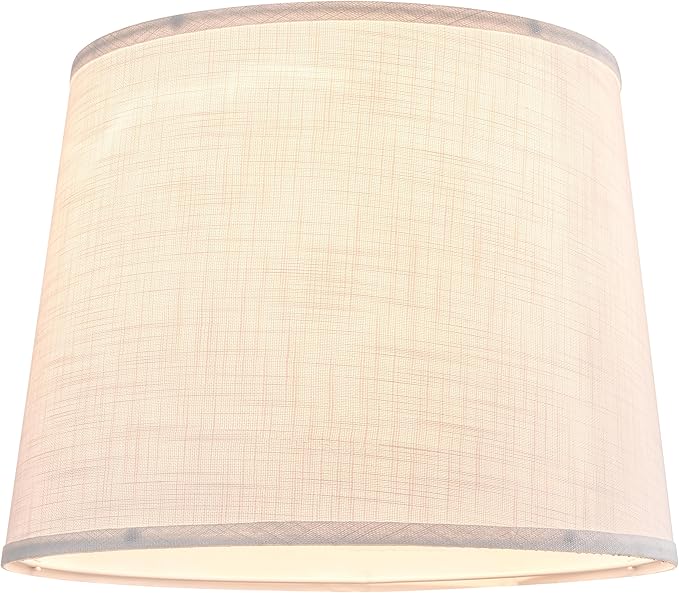 White Texture Lamp Shades Set of 2 Drum Lampshades Replacemnt for Table Lamps Floor Lamps-11"Top × 13" Bottom × 10" High(Spider),Required Assembly-Modern Table Lamps for Bedrooms-By GO&SO