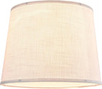 White Texture Lamp Shades Set of 2 Drum Lampshades Replacemnt for Table Lamps Floor Lamps-11"Top × 13" Bottom × 10" High(Spider),Required Assembly-Modern Table Lamps for Bedrooms-By GO&SO