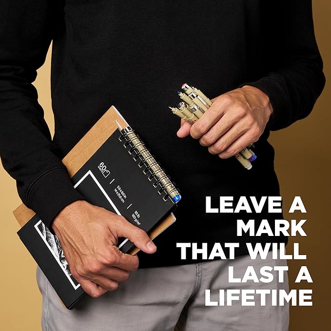 Sakura Pigma Micron, Graphic & Brush Fineline Pens, Archival Black Ink, 8 PK 30067