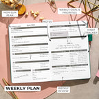Clever Fox Planner – Undated Weekly & Monthly Planner for Productivity, Time Management & Goals – Organizer Journal – A5 (Turquoise)