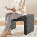 VANOMi Large Footstool Ottoman, Multi-Functional Modern Foot Stool, Sofa Footrest Extra Seating for Living Room, Entryway, Hallways and Bedrooms, Large, Dark Gray