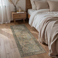 GENIMO 2x10 Runner Rugs for Hallway, Machine Washable Non Slip Vintage Rugs, Low Pile Lightweight Soft Print Rug for enrtyway, Corridor, Home Office, Kitchen, Warm Taupe