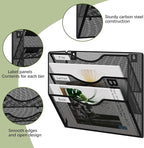 EasyPAG 3 Pocket Mesh Wall File Organizer, Hanging Paper Folder Holder with Classify Label, Vertical Wall Mount Mail Organizer for Office Home Classroom, Black