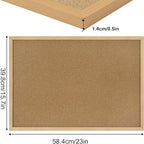 Cork Board Bulletin Board 23 x 15.7Inches with Rectangle Wooden Frame Hanging Pin for Walls Office Message Board or Vision Board Decoration