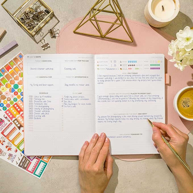 Clever Fox Self-Care Journal – Wellness & Daily Reflection Notebook – Mental Health & Personal Development Journal – Self-Care, Meditation & Mood Journal for Women & Men – Large (Peach Pink)