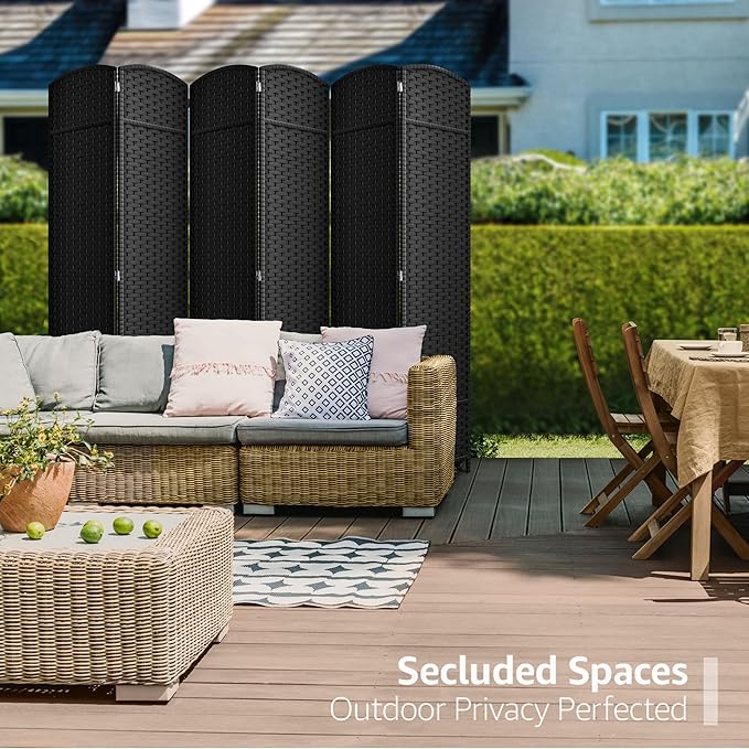 Sorbus 6 Panel Room Divider 6 ft. Tall - Privacy Screen, Extra Wide Double Hinged Panels, Mesh Hand-Woven Design, Partition Room Dividers and Folding Privacy Screens, Wall Divider for Room Separation