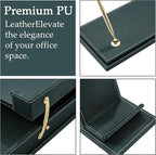 RitPin Desk Set, 11-Piece All-in-One – Executive Desk Accessories & Office Supplies, Leather Desk Organizer with Desk Pad & Blotter, 2-Tier Letter Tray, Luxury Office Desk Decor & Boss Gifts (Green)