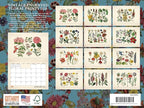 Vintage Engraved Floral Botanical Flowers Calendar 2026 Monthly Wall Calender 12 Month | American Made In The USA