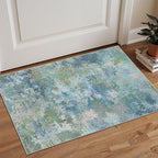 GENIMO 2x3 Rugs for Entryway Entrance, Modern Lightweight Rug Ultra Soft Indoor Area Rugs 2x3 for Bedroom Kitchen Bathroom, Low Pile Carpet with Non Slip Backing, Blue Green