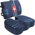 FORTEM Seat Cushion, Office Chair Cushion, Lumbar Support Pillow for Office Chair, Memory Foam Sciatica Coccyx Tailbone Pressure Pain Relief, Car Sitting Pad, Washable Non Slip, XL