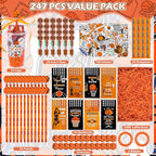 LiYiQ 247 Pcs Basketball Party Supplies Return Gifts for Party, Student Stationery Gifts from Teacher Rewards Prizes, Pencil Erasers Notebooks Stickers for Basketball Classroom Birthday