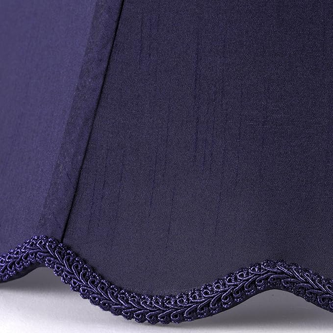 GOSO Set of 1 Leaf Scalloped Lamp Shade Blue, 6×13×9.8 Inch Spider Lamp Shade for Table Lamp,Floor Lamps Replacement Braids with Petal Edges,Easy Assembly Art Decor Bell Shades for Bedroom