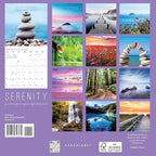 Graphique 2026 Serenity Mini Wall Calendar | 7” x 7” | Thick Paper | Home & Office Organizer | Large Monthly Grid | 3 Languages & Marked Holidays | 4 Month Preview Page for 2027