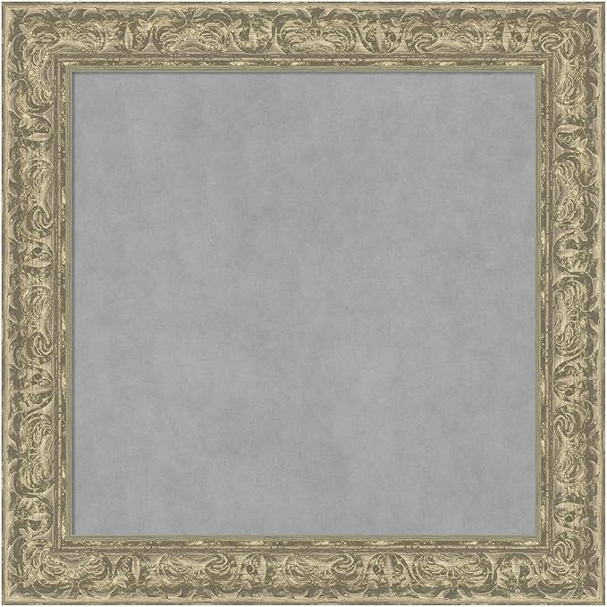Amanti Art Silver Framed Magnetic Board 31x31 Medium Vision Board for use with Magnets, 100% Metal Sheet to Display Items as Office Decor or for Home Organization in mudroom, Kitchen or Kids Room