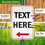 Custom Arrow,Custom Directional Sign, Left Arrow,12x18 Inches, 3M EGP Reflective, Rust Free .063 Aluminum, Fade Resistant, Made in USA by My Sign Center