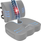 FORTEM Seat Cushion, Office Chair Cushion, Lumbar Support Pillow for Office Chair, Memory Foam Sciatica Coccyx Tailbone Pressure Pain Relief, Car Sitting Pad, Washable Non Slip, XL