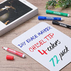 Ezzgol Dry Erase Markers Bulk, 72 Pack Basic Multi-color Red Blue Black Green Low Odor Whiteboard Markers, Chisel Tip Dry Erase Markers for Writing on Dry Erase Whiteboard for School, Office, Home