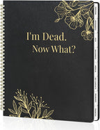SUNEE End of Life Planner - I‘m Dead Now What Planner, Large Print Spiral-Bound Estate Organizer with Tabs for Seniors & Family. Covers Final Wishes, Passwords & Funeral Planning.A4（9"x11.2"),Black