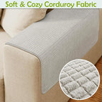 Couch Arm Covers, Sofa Arm Covers, Waterproof Armrest Covers for Sofa, Armchair, Loveseat, Non-Slip Recliner Arm Covers, Sofa Headrest Covers, Arm Chair Covers Set of 2 (Light Gray, 24"×20")