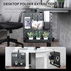 EHO Clamp-On Desk Pegboard, 13.5 x 14 inch Privacy Divider, Desk Partition Panel, No-Drill Desk Mounted Organizer, Combination Peg Board for Office, Gaming, Home, Plants, Black