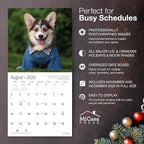 MICASA PRESS Corgi Puppies 2026 Wall Calendar 12 Month | 12" x 24" Open | Thick & Sturdy Paper | Holiday Gift | Cute Puppy Dog Calendar 2026