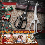 HUUSK Kitchen Scissors Set - Stainless Steel Kitchen Shear, Sharp Meat Scissors Dishwasher Safe, Heavy Duty Poultry Shears, Japanese Cooking Scissor for Food, Chicken Bones, Christmas Gift for Men