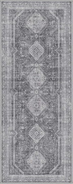 GENIMO Runner Rug 2x6 Non Slip Machine Washable Hallway Runner Rug, Low Pile Lightweight Rugs for Entryway, Hallway, Kitchen and Corridor, Vintage Grey