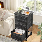 4 Drawers Mobile File Cabinet Vertical Filing Cabinet with Fabric Drawer Fits A4/Letter Size Printer Stand for Home Office，Black