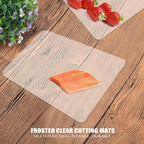 Fotouzy Flexible Plastic Cutting Boards for Kitchen, 4 Frosted Clear Cutting Mats 15 x 12 In, BPA-Free, Non-Porous, and Dishwasher Safe, Set of 4