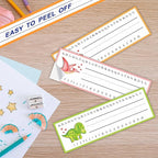 30 Name Tags Labels -Dinosaur Love Theme Self Adhesive Name Plates, Desk Label, Locker Stickers for Classroom School, Student, Teacher Decorations & Supplies - A05