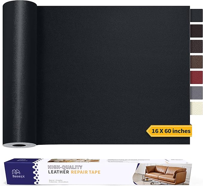 Leather Repair Patch Tape Kit, Self Adhesive Leather Repair for Furniture, Couch, Sofa, Car Seats,Office Chair,Vinyl Repair Kit.60inx16in