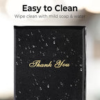 Gold Lion Gear Restaurant Check Presenters - Guest Check Card Holder with Gold Thank You Imprint - 5.5" x 10" Black 20 Pack, Standard Server Book - Waitress Book