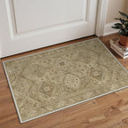 GENIMO Area Rug 2x3 Doormat, Machine Washable Low Pile Rugs, Small Retro Entryway Mat for Entrance, Hallway, Kitchen and Corridor, Tan Brown